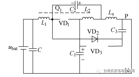 單級升壓正弦波逆變器穩態時的等效電路